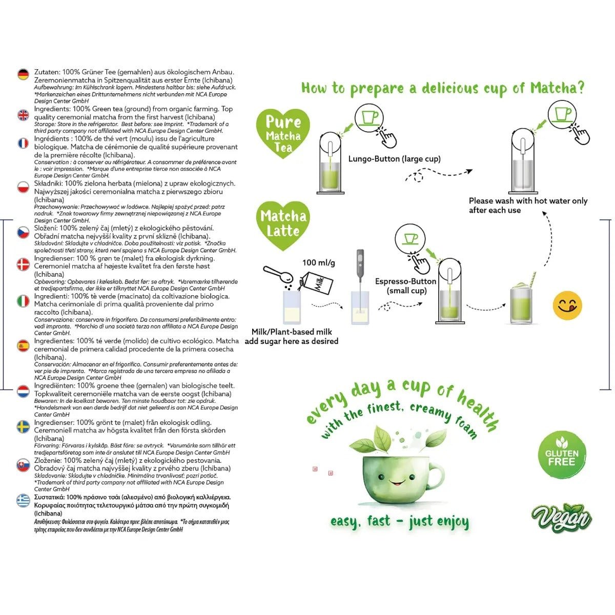 Matcha Vanille Tee Kapseln 20 Stück kompatibel mit Nespresso - Calitronshop.com