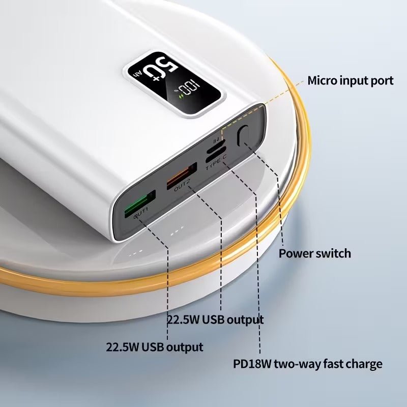 Powerbank 50000mAh mit Type - C Schnellladung & LED - Anzeige - Calitronshop.com
