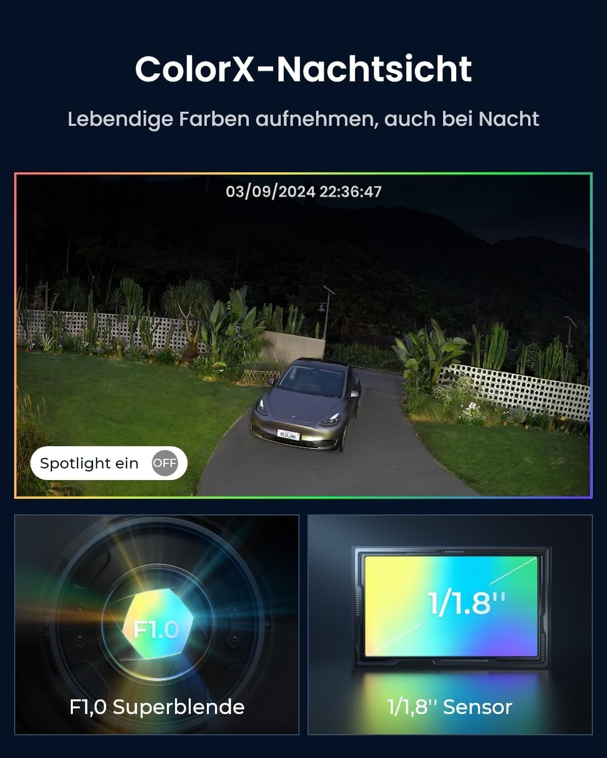 Reolink Altas 4K Überwachungskamera mit KI Tracking, Akku & Color X Nachtsicht - Calitronshop.com