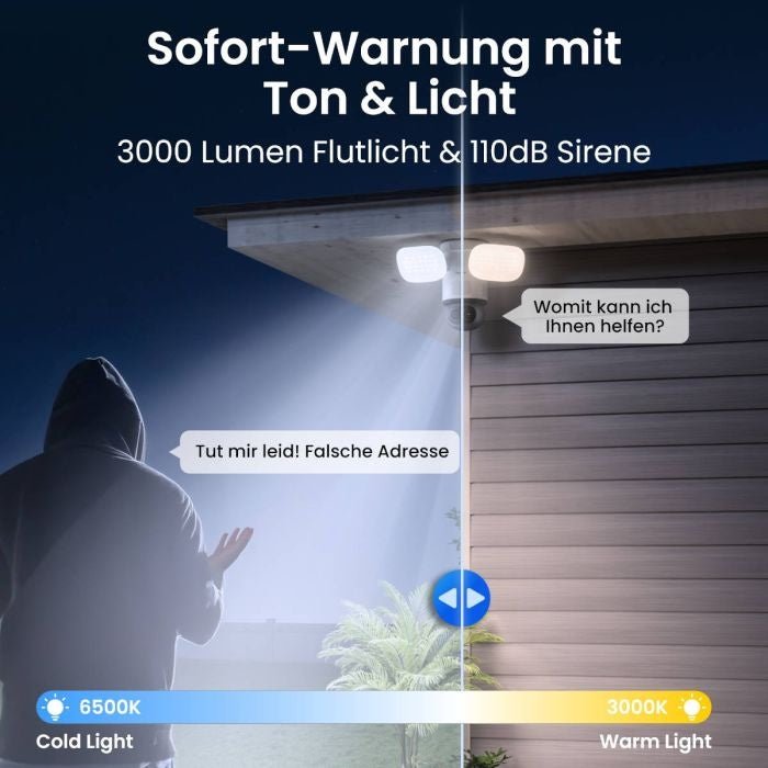Reolink F850W – 4K PTZ WLAN-Kamera mit Flutlicht & Auto-Tracking - Calitronshop.com