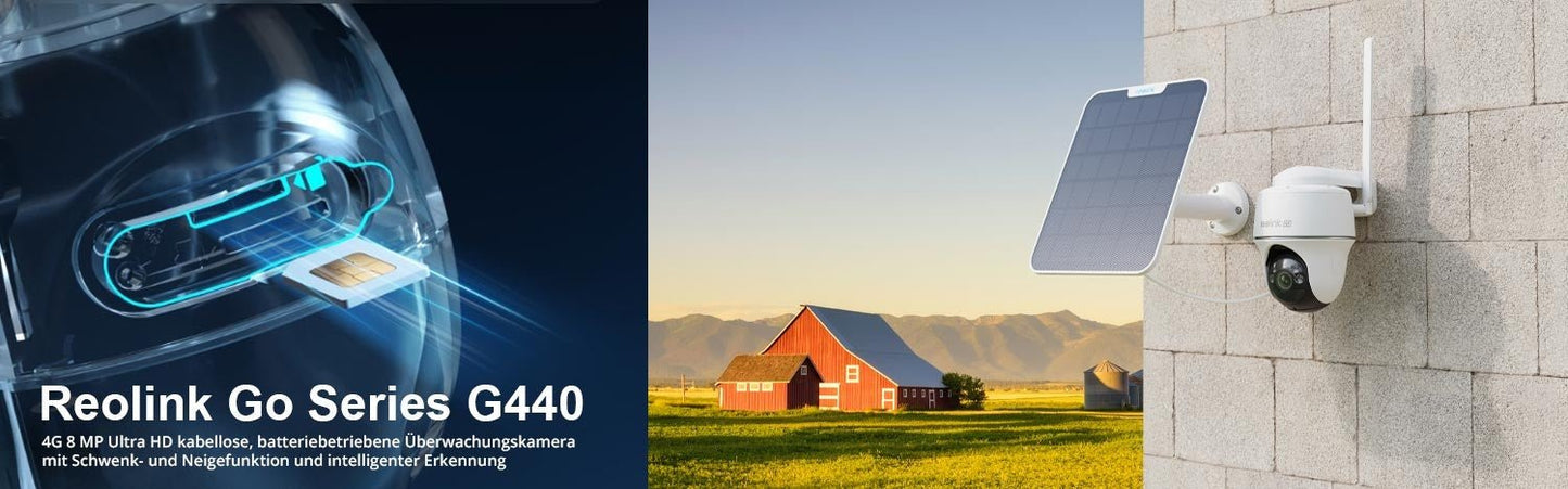 Reolink Go PT Ultra - G440 - 4K Mobilfunk Kamera inkl. Solarpanel2 & 64GB Speicher - Calitronshop.com