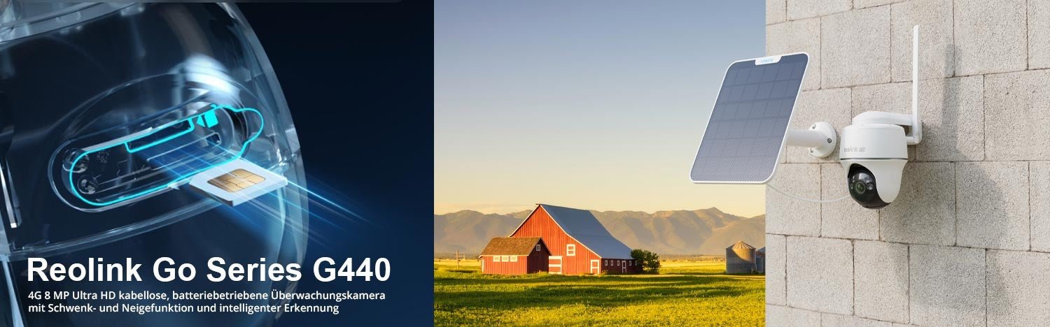 Reolink Go PT Ultra - G440 - 4K Mobilfunk Kamera inkl. Solarpanel2 & 64GB Speicher - Calitronshop.com