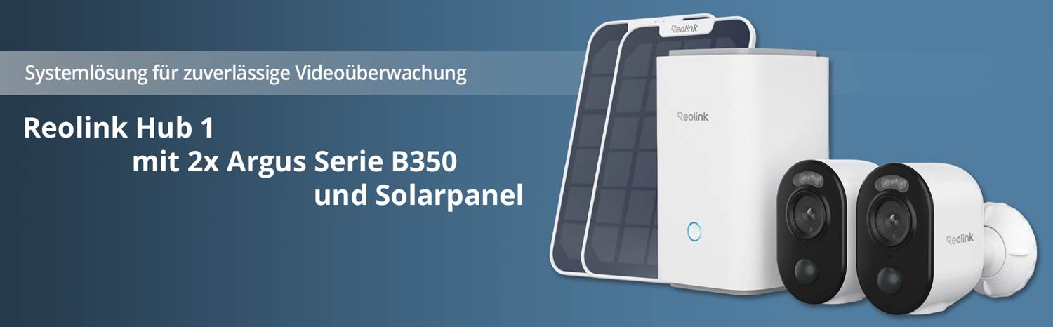 Reolink Set Bundle 2x B350 Kamera, 1x Home Hub1 & 2x Solarpanel - Calitronshop.com