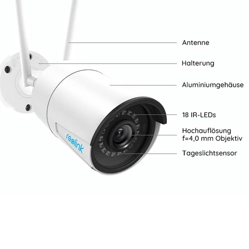 Reolink W320 - RLC - 510W WLAN Überwachungskamera Personen & Fahrzeug Erkennung - Calitronshop.com