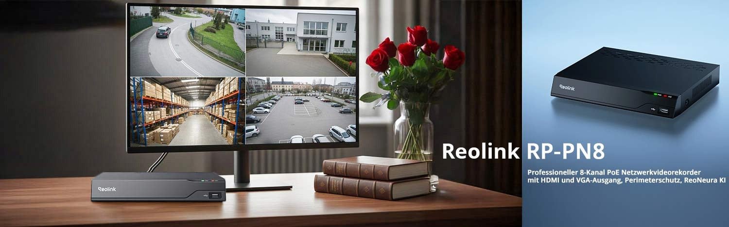 RP - PN8 Professioneller 8 - Kanal PoE Netzwerkvideorekorder mit HDMI & VGA - Ausgang Reolink - Calitronshop.com