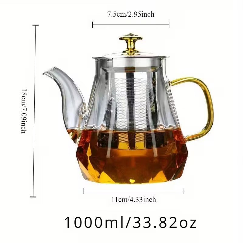Teekanne diamant 1Liter Minimalistisches Design - Calitronshop.com
