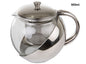Teekanne rund - Glas mit Edelstahl - Sieb - 750ml / 500ml - Calitronshop.com