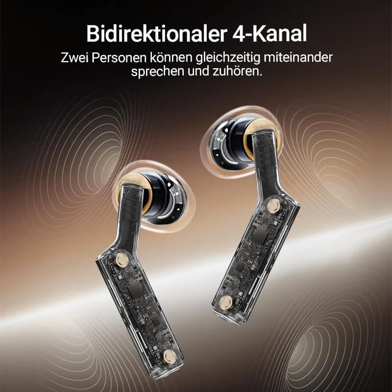 Timekettle W4 – KI-Dolmetscher-Ohrhörer mit 52 Sprachen, Knochenleitungs-Sensor & Echtzeit-Übersetzung - Calitronshop.com