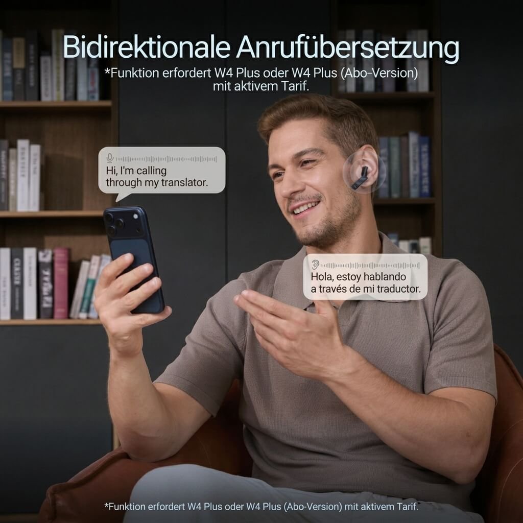 Timekettle W4 Plus KI-Übersetzer-Ohrhörer Lifetime Version schwarz - Calitronshop.com