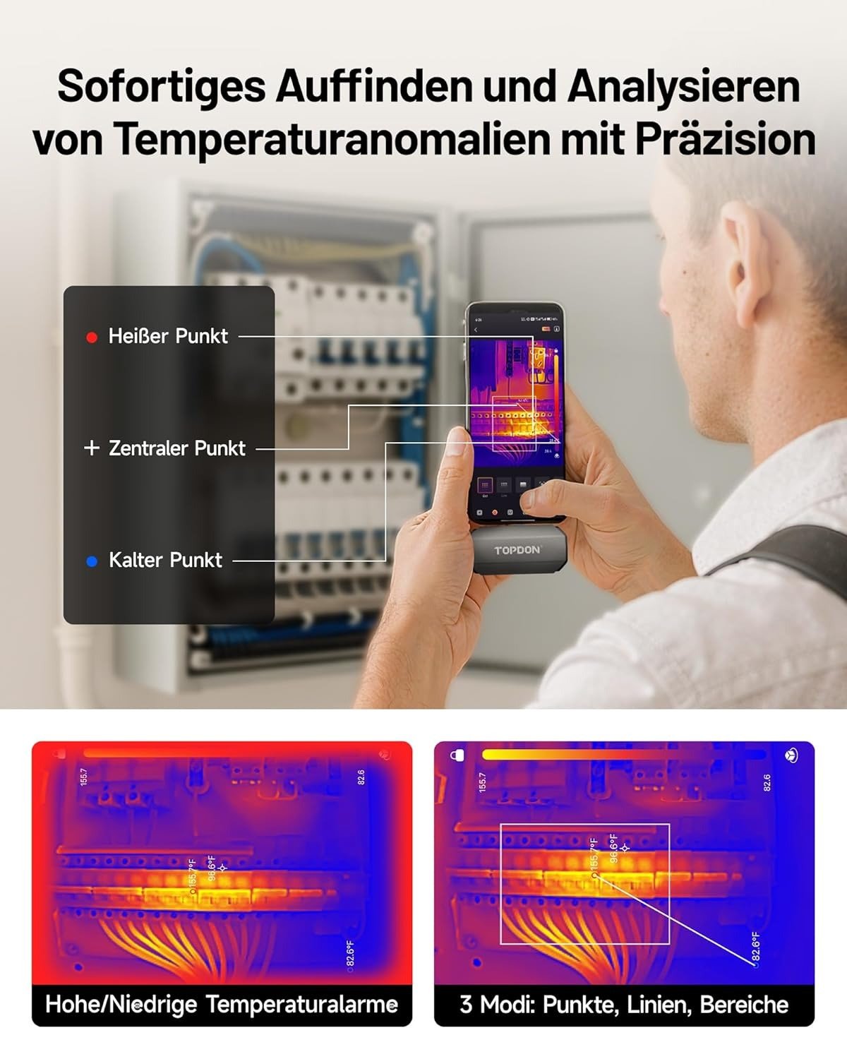 TOPDON TC002C DUO Wärmebild Kamera - für IOS & Android - Calitronshop.com
