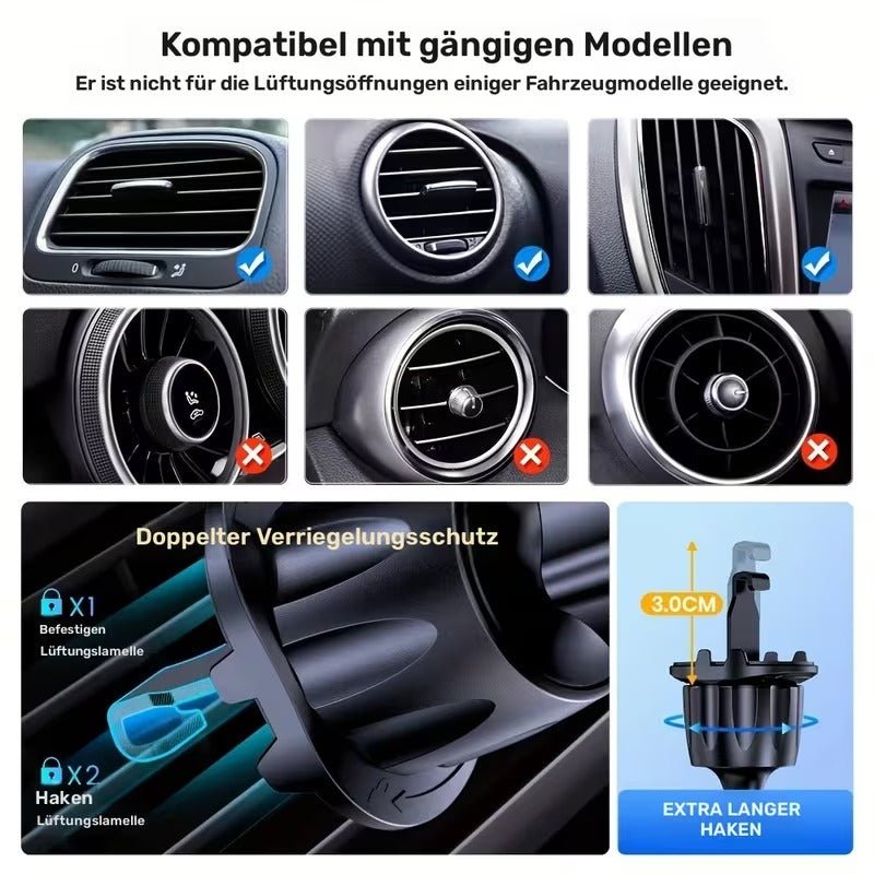 Universal Auto - Handyhalterung für Armaturenbrett und Lüftungsschlitze 2 in 1 - Calitronshop.com
