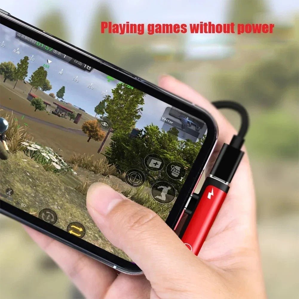 USB - C auf 3,5mm Klinke Adapter & USB - C Port zum Laden | 2 - in - 1 Audio Konverter | Schwarz - Calitronshop.com