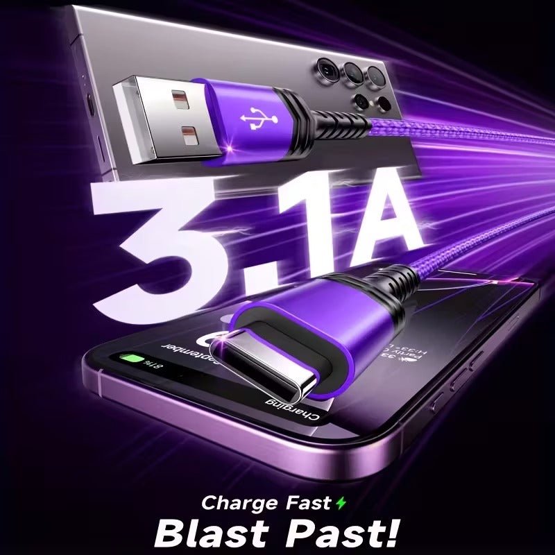 USB - C Ladekabel 2m 60W Schnellladekabel mit Knickschutz - Dunkelblau - Calitronshop.com