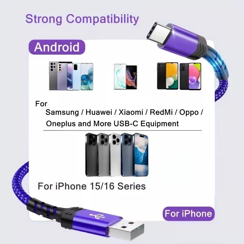 USB - C Ladekabel 2m 60W Schnellladekabel mit Knickschutz - Dunkelblau - Calitronshop.com