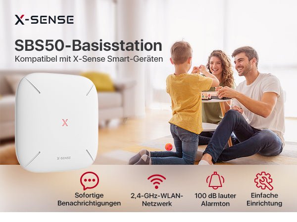 X - SENSE SBS50 Basisstation RF - Funk mit 2,4 GHz WLAN für X - Sense Smart - Geräte - Calitronshop.com