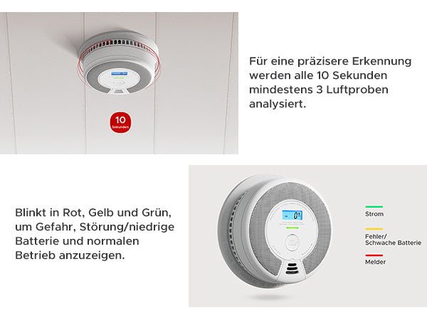 X - Sense SC07 Autarker Rauch - und Kohlenmonoxid CO - Melder - Calitronshop.com