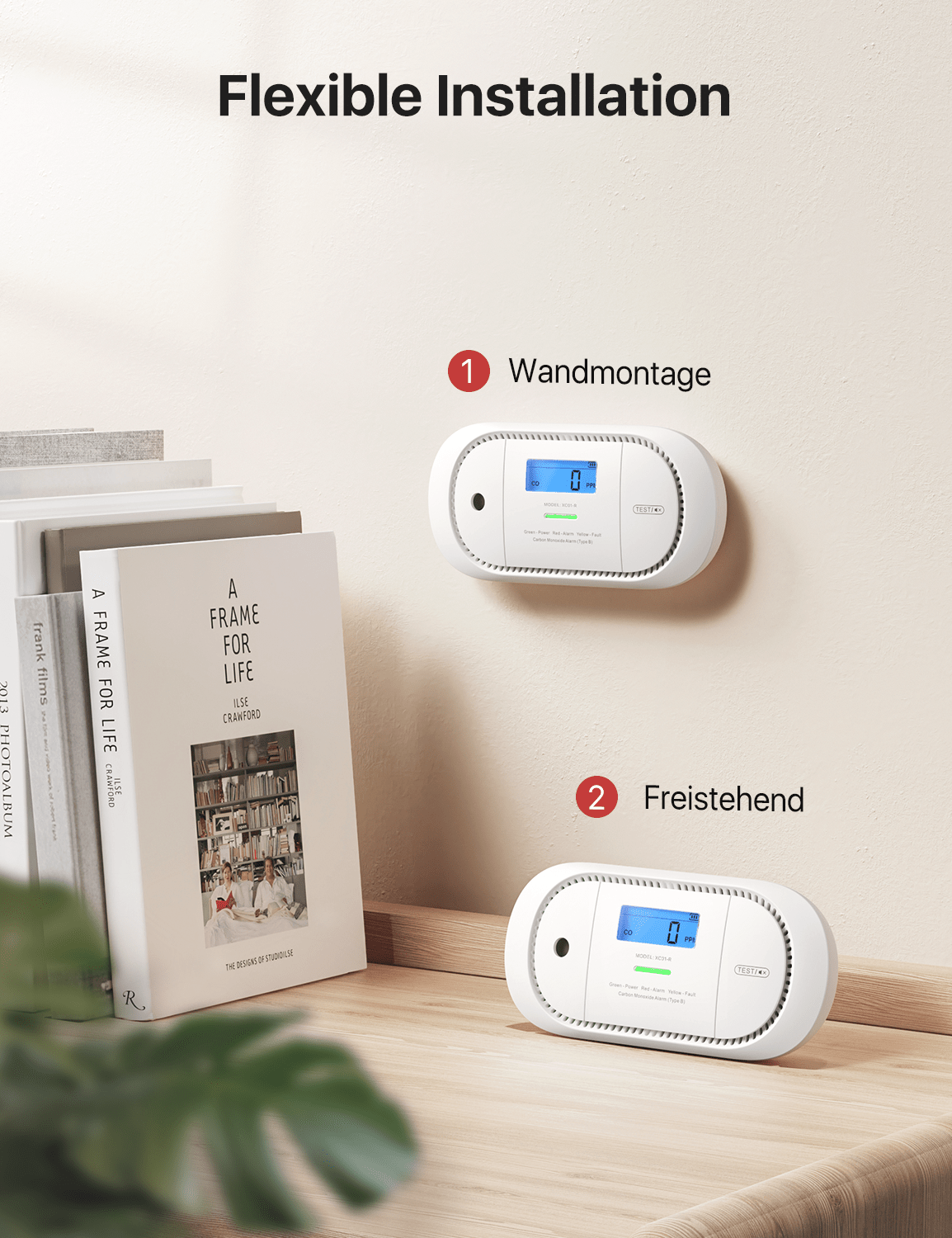 X - Sense XC01 - R Autarker Kohlenmonoxid Melder mit LCD - Anzeige - Calitronshop.com