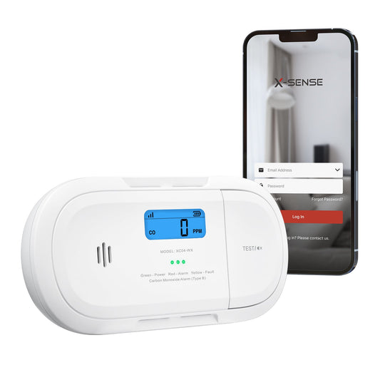 X - Sense XC04 - WX Intelligenter WLAN - Kohlenmonoxidmelder mit LCD - Anzeige - APP gesteuert - Calitronshop.com