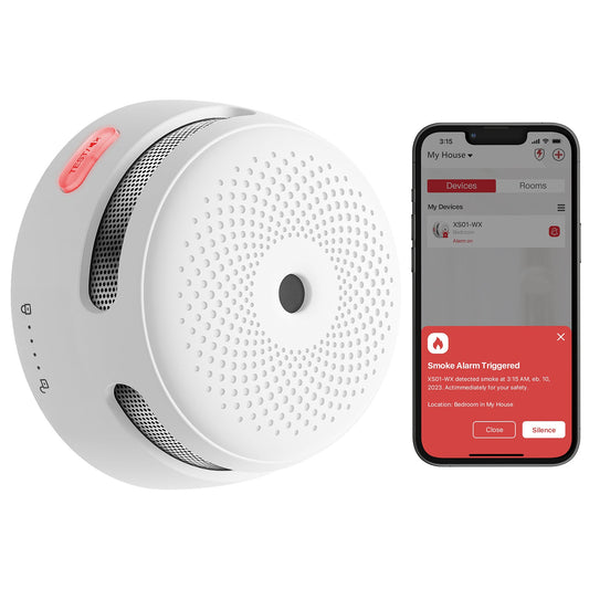 X - Sense XS01 - WX Intelligenter WLAN - Mini - Rauchmelder - APP gesteuert - Calitronshop.com