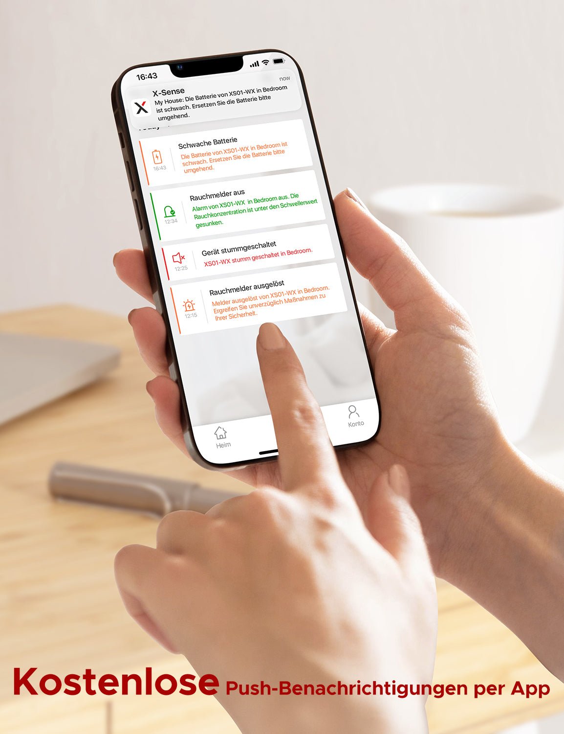 X - Sense XS01 - WX Intelligenter WLAN - Mini - Rauchmelder - APP gesteuert - Calitronshop.com
