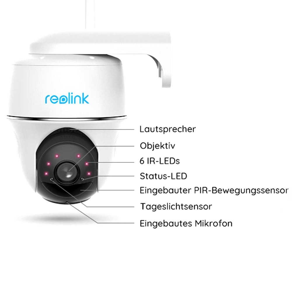 Black Friday - Reolink Argus PT 2K-4MP WLAN Überwachungskamera mit Akku - Calitronshop.com