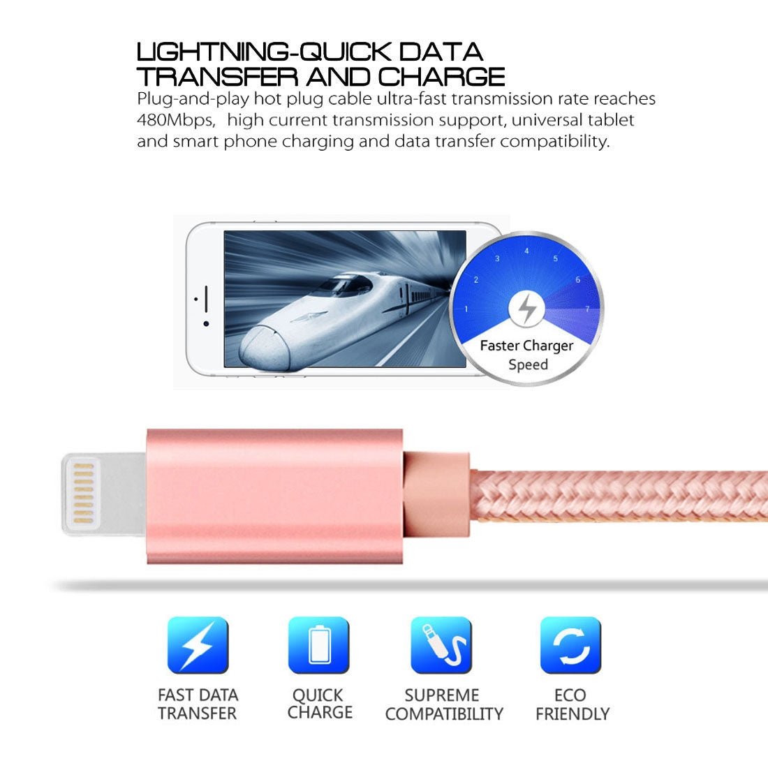 Ladekabel Lightning 2m für iPhone & iPad - Calitronshop.com