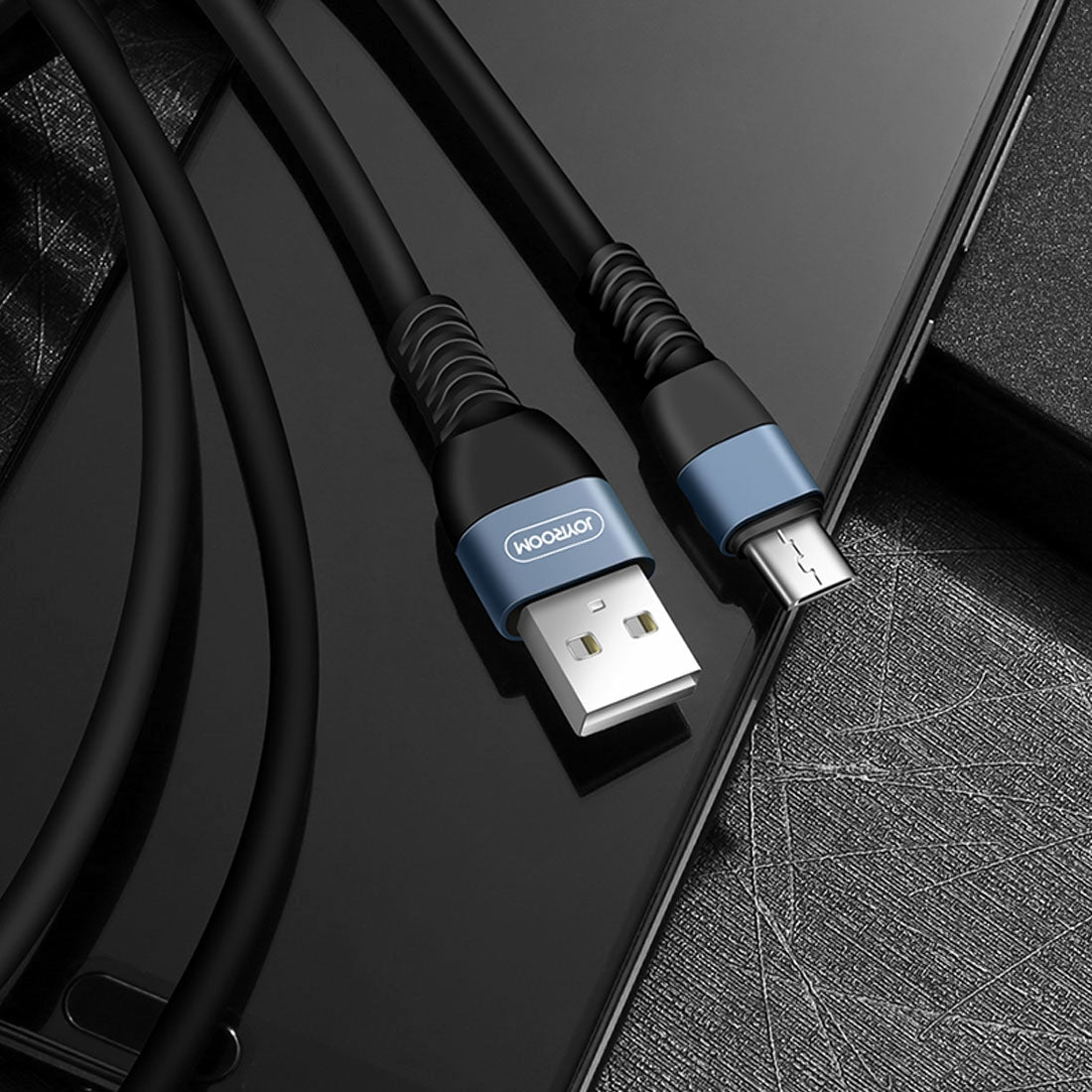 Ladekabel Micro-USB, 3m, rund, Farbe Schwarz - Calitronshop.com