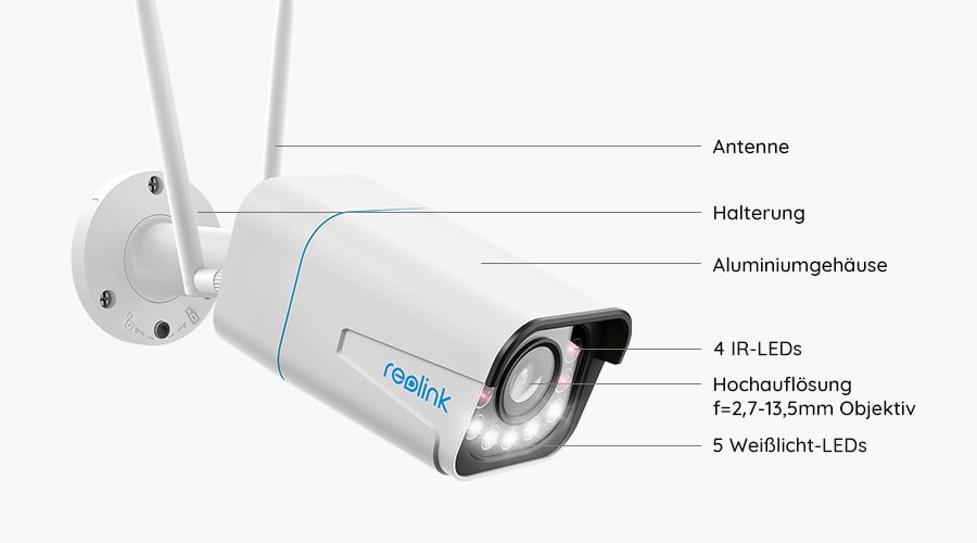 Reolink RLC-511WA - B5M11WA 5MP Spotlight WLAN-Kamera mit intelligenter Personen- & Autoerkennung - Calitronshop.com