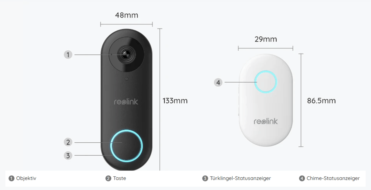 Reolink Video Türklingel Doorbell WiFi 2K - RL-VD-Wifi - Calitronshop.com