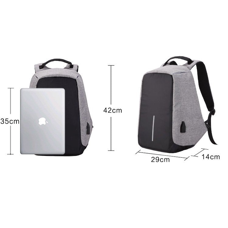 Rucksack mit USB Ladeanschluss Grau-schwarz - Calitronshop.com