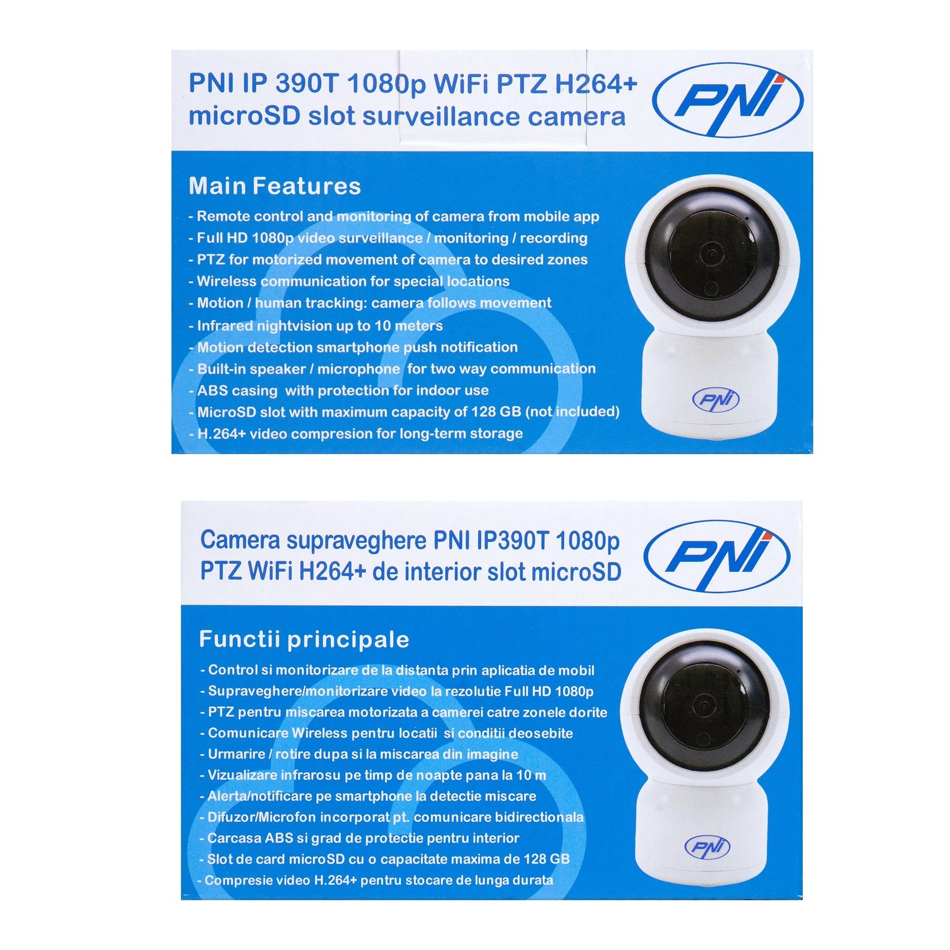 Überwachungskamera IP390T 1080P mit PTZ WiFi H264 - Calitronshop.com