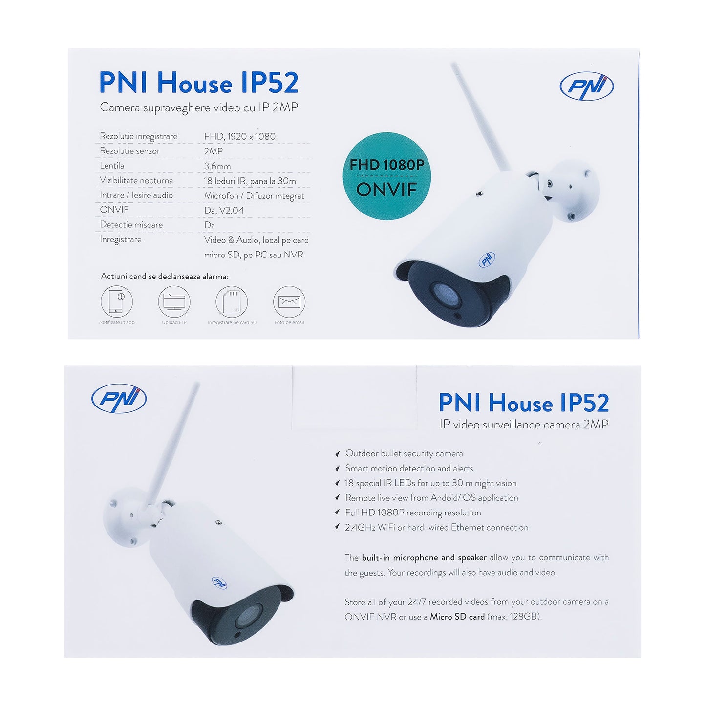 Überwachungskamera PNI House IP52 2MP 1080P Wireless - Calitronshop.com